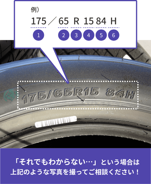 タイヤのサイズの調べ方